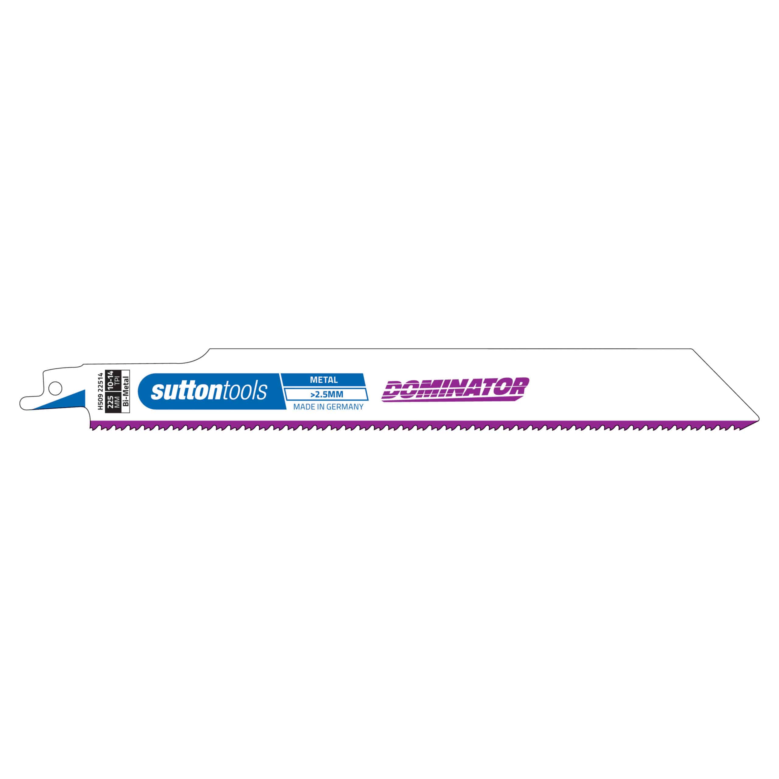 H509 Sutton Metal Reciprocating Blades Dominator 2 5mm Straight Cut