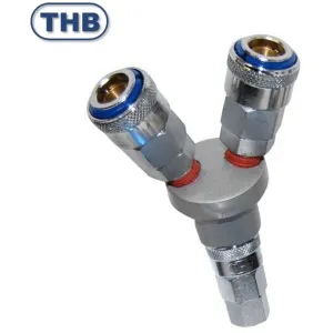 air y inline coupling, air y inline coupler 2 way, single action coupler, multi coupler, quickcouplers, quick coupling y inline, airline fittings, air hose fittings,