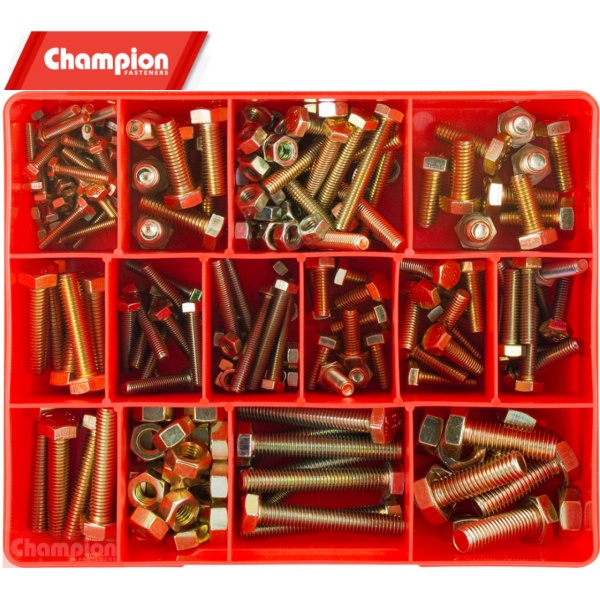 Ca200 Champion Fasteners Hex Flange Head Metric Bolt And Nut Assortment Kit 202 Piece Collins 