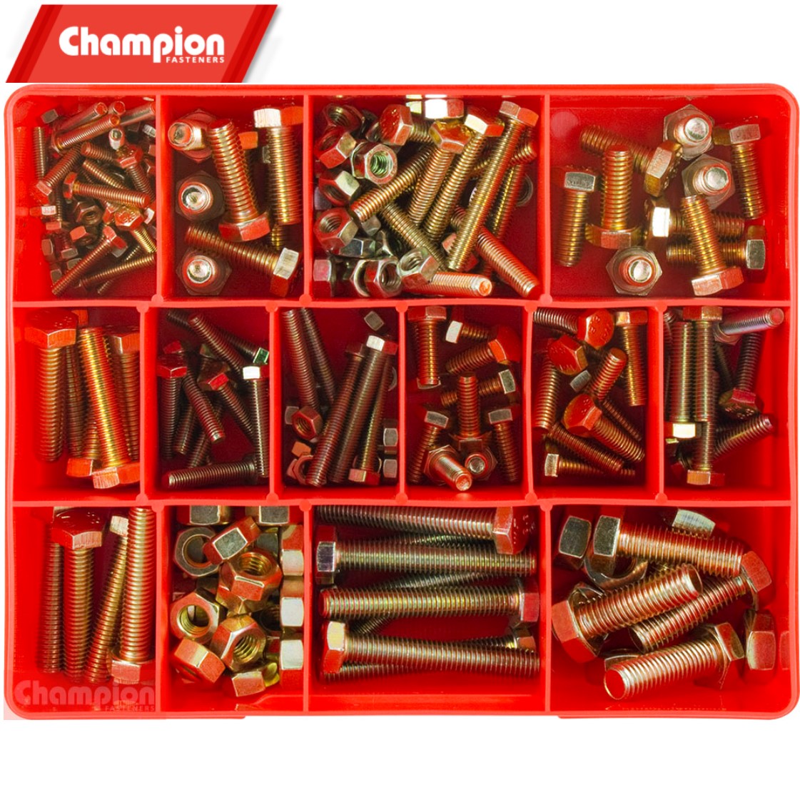 Ca200 Champion Fasteners Hex Flange Head Metric Bolt And Nut Assortment Kit 202 Piece Collins 