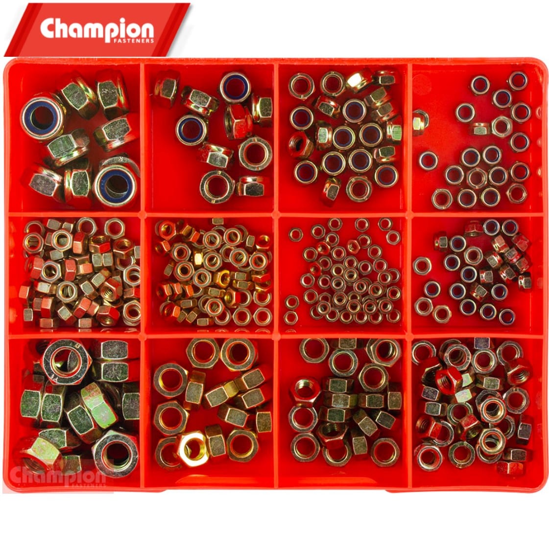 Ca300 Champion Fasteners Metric Nut Self Locking Zinc Plated Assortment Kit 12 Sizes 320 