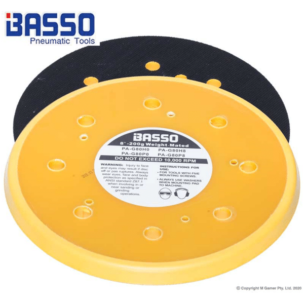 BOS258GRC-D1 Basso 8'' Geared Orbital Sander 900rpm 3-16'' Central Vac - Image 2