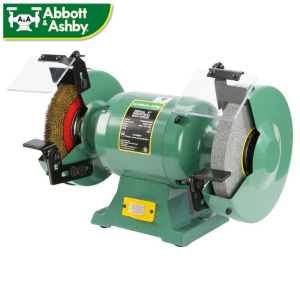 Abbott and Ashby industrial 200mm bench grinder ATBG600/8WBM 8 inch grinding wheel crimped wire wheel station cast iron body