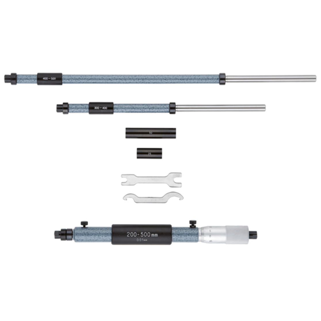 141-117 Mitutoyo Inside Micrometer, Interchangeable Rods 200-500mm ...