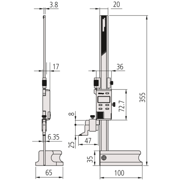 570227 Mitutoyo Digimatic Digital ABS Height Gauge 0200mm Collins