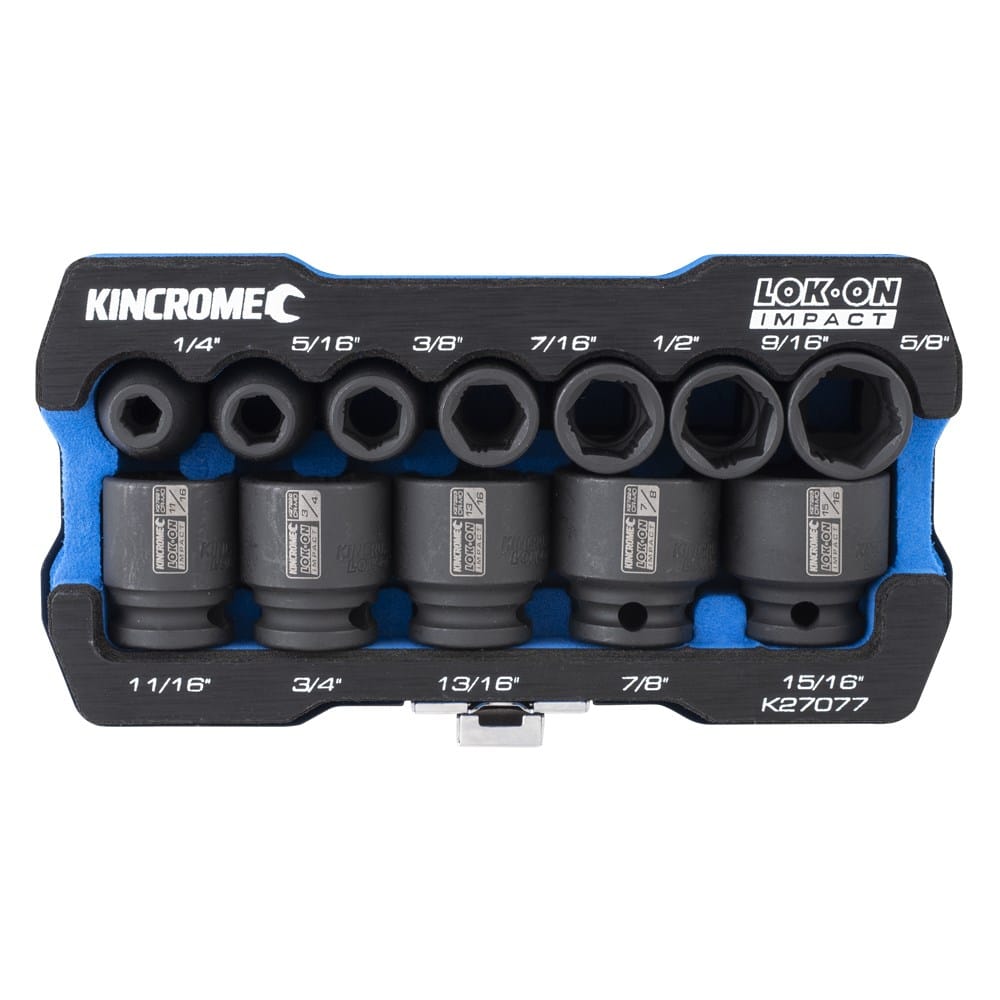 K27077 Kincrome LOKON™ Impact Socket Set 12 Piece 3/8″ Drive Imperial Collins Tools & Welding