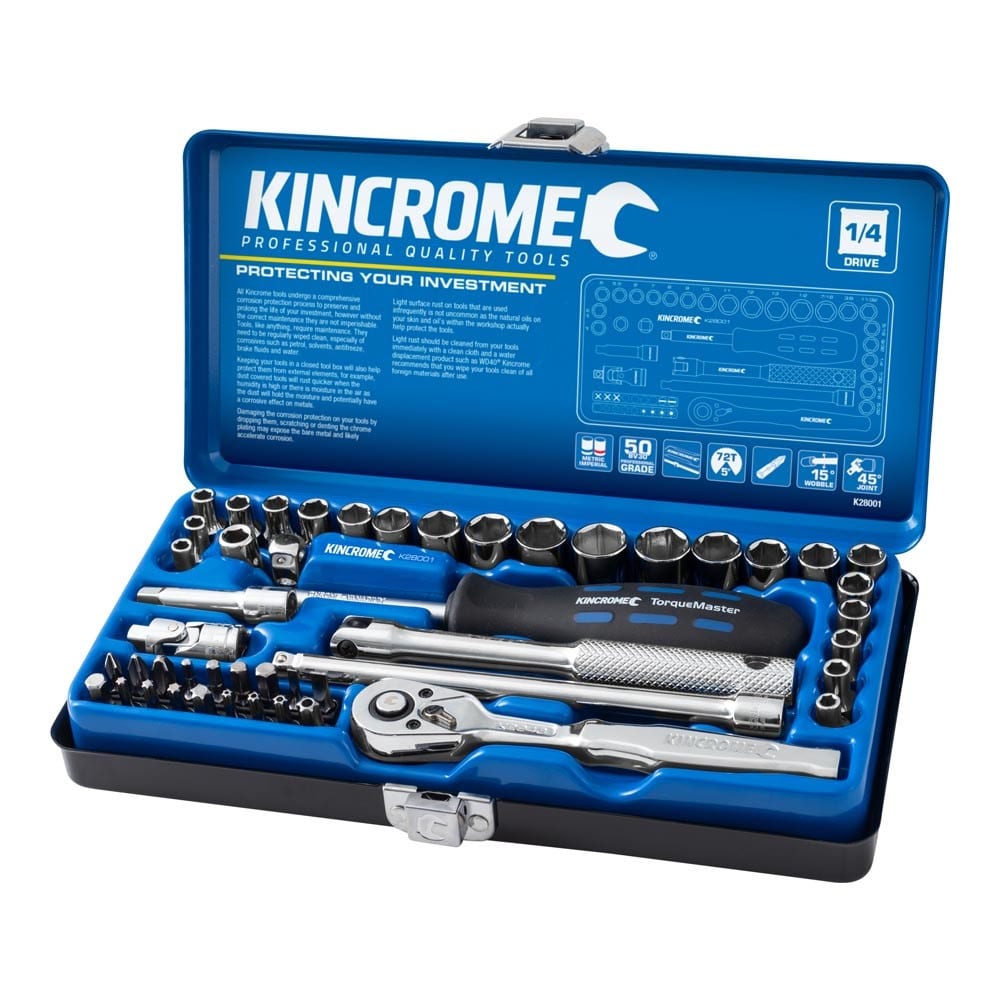 K28001 Kincrome Socket Set 48 Piece 1/4″ Drive Metric & Imperial Collins Tools & Welding