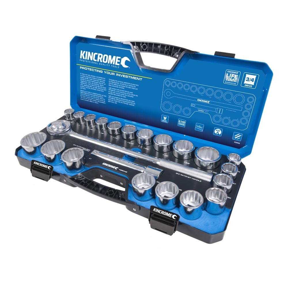 K28046 Kincrome Socket Set 22 Piece 3/4″ Drive Metric & Imperial