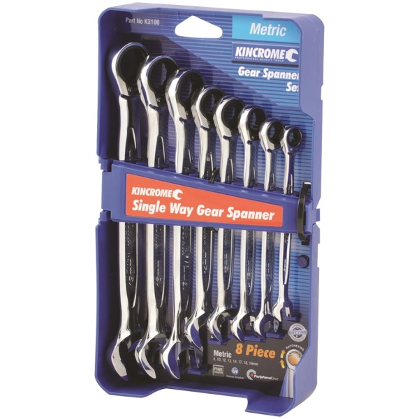 K3100 Kincrome Single Way Gear Spanner Set 8 Piece – Metric – Collins ...