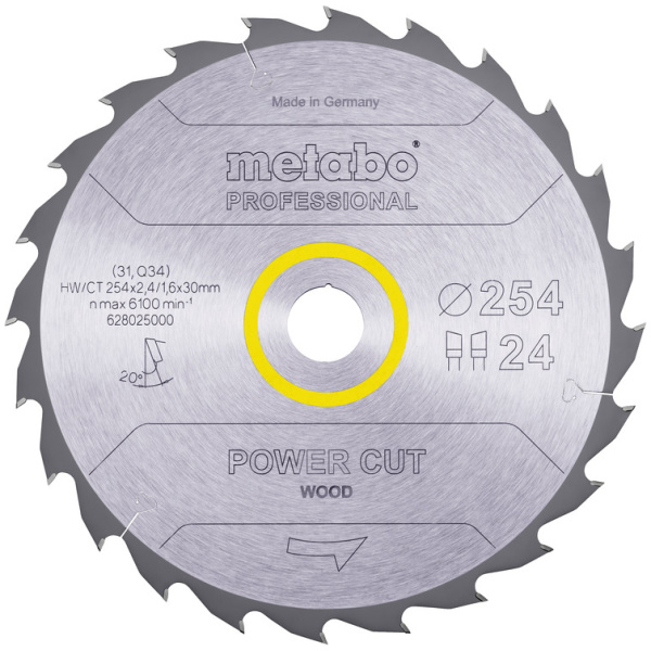 628025000 Metabo Circular Saw Blades Power Cut Wood Professional for