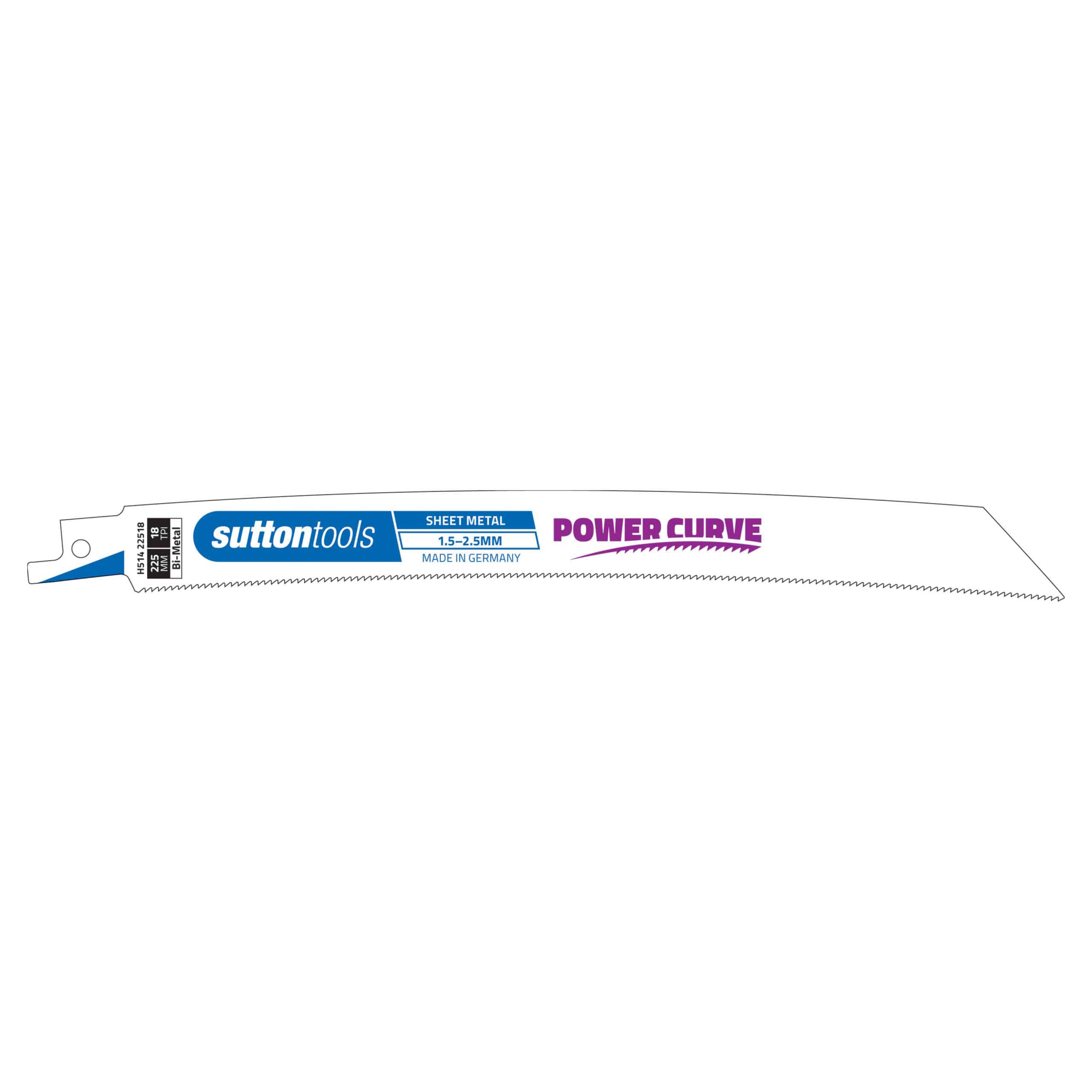 H514 Sutton Sheet Metal Reciprocating Blades Power Curve 1.52.5mm 2Pk