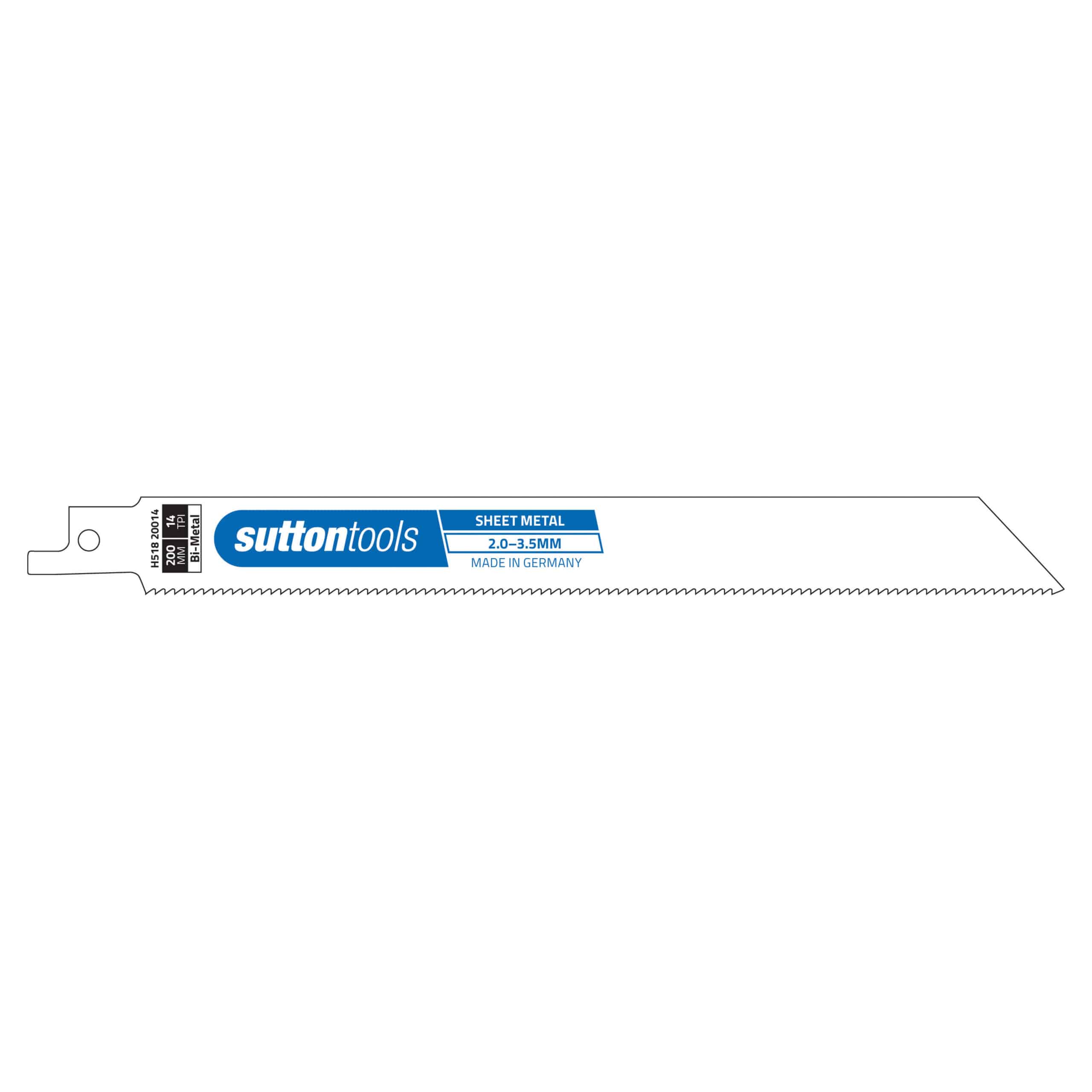 H518 Sutton Sheet Metal Reciprocating Blades 2.03.5mm 2Pk / Select