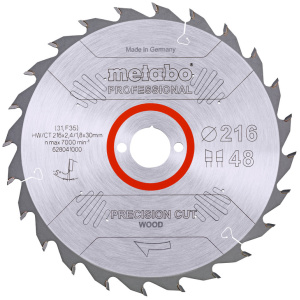 628041000 Metabo Circular Saw Blades - Precision Cut Wood Professional for Semi-Stationary Circular Saws
