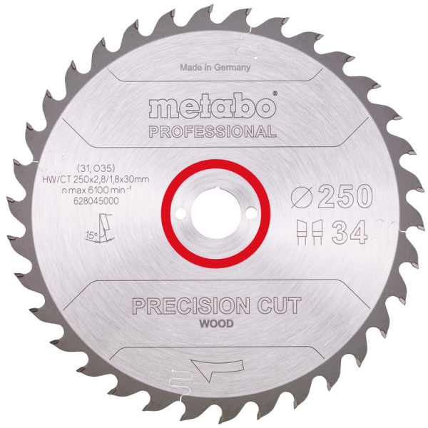 628045000 Metabo Circular Saw Blades Precision Cut Wood Professional