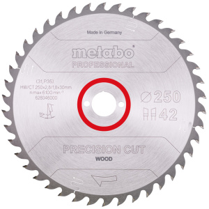628046000 Metabo Circular Saw Blades - Precision Cut Wood Professional for Semi-Stationary Circular Saws