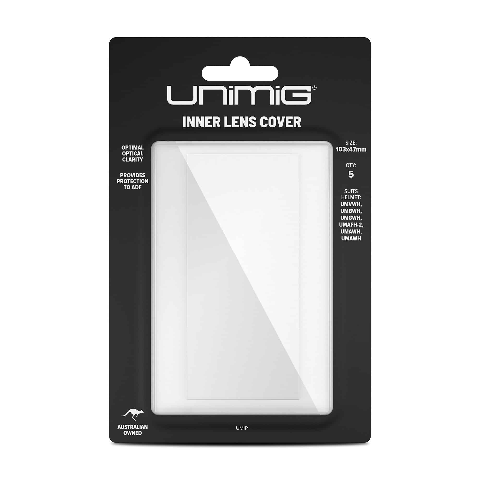 PUMIP Unimig Welding Helmet Inner Lens Cover 103x47mm / 5 Pk Collins Tools & Welding
