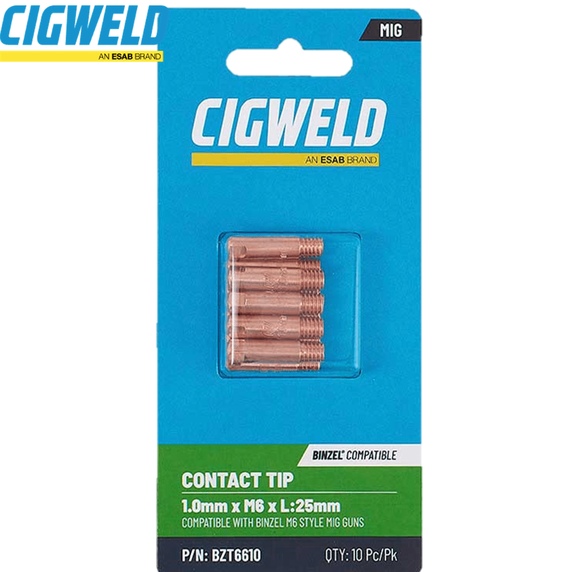 Binzel Style Kupferdüsen Parweld MIG Kontaktspitzen 0.9mm MIG Contact Tips 0.9mm Binzel Style - 25er Pack, M6 X 8mm, Von Parweld Binzel Style Schweißspitzen Schweißdüsen 0 8 Mm