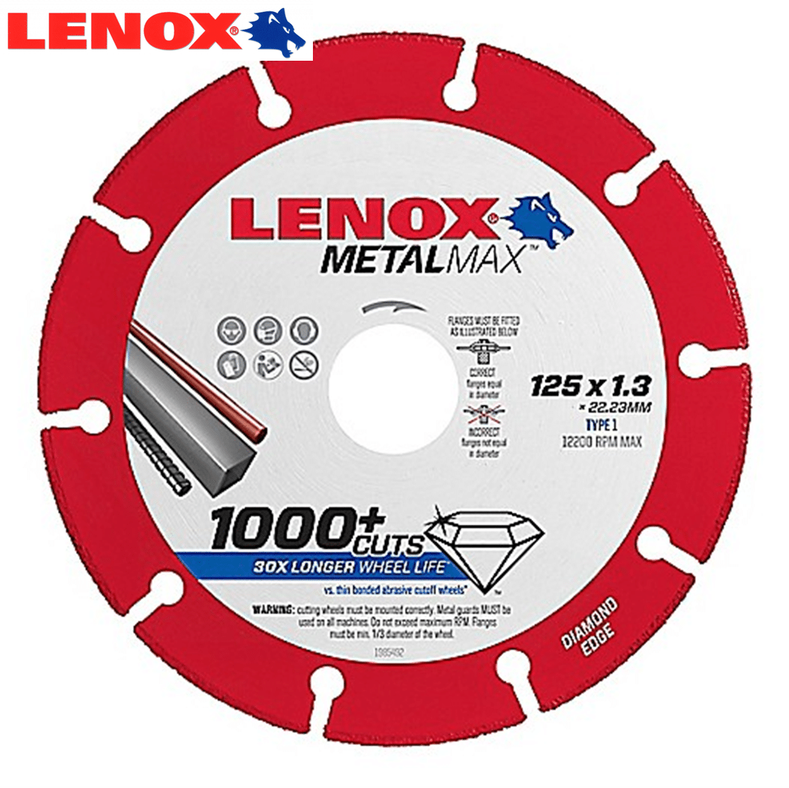 1985492 Lenox MetalMax Type 1 CutOff Wheel Metal Cutting Angle Grinder