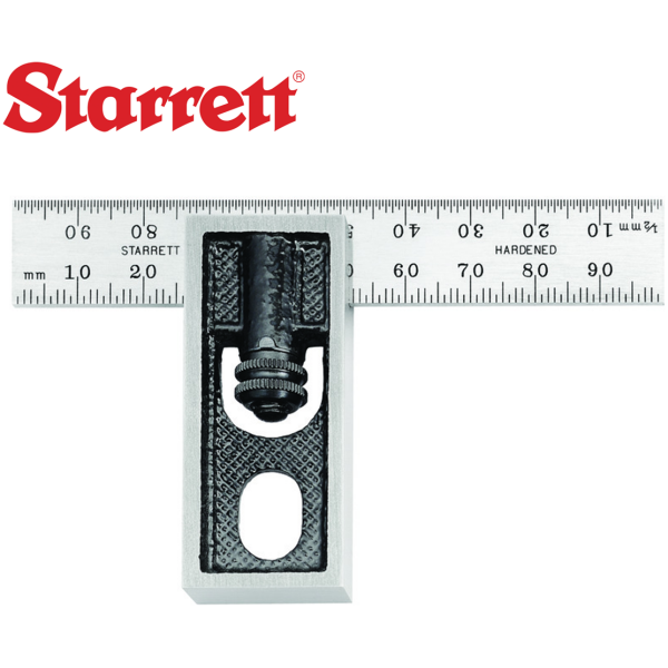 13MA Starrett Millimeter Reading Double Square 100mm with Graduated Blade