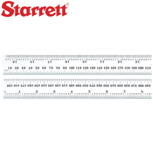 C636-500 Starrett Spring-Tempered Steel Rule / mm & Inch Graduations 500mm