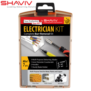 54-00054 Shaviv electrician kit, complete deburring kit, deburr set, deburrer, deburring kit electrician, metal pipe deburrer, plastic pipe deburrer, plastic tunnel deburrer, deburring kits