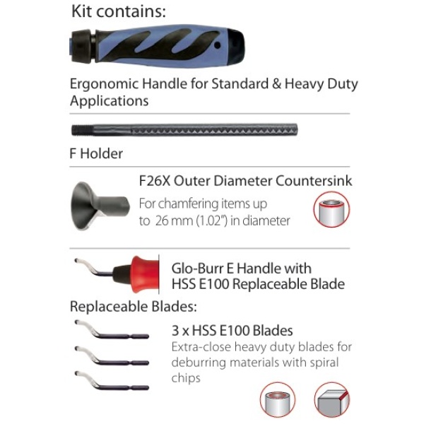 burr removal kit, plumbers deburring kit,