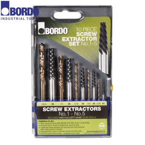9900-SM2 Bordo Screw Extractor Set Nos 1-5 & Left Hand Stub Drills 10Pce