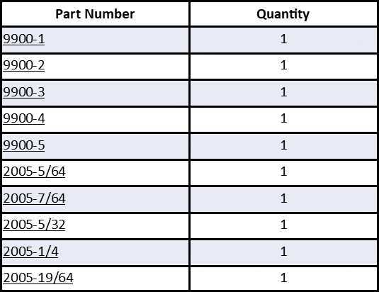 9900-SM2 Bordo Screw Extractor Set Nos 1-5 & Left Hand Stub Drills ...