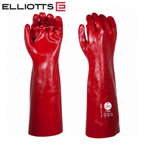 ELG710010 Elliotts ChemVex® Red PVC 45cm long Gauntlet Size 10