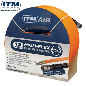 TM300-315N ITM Air Hose Hybrid Polymer 10mm (3/8") x 15mm with Nitto Style Fittings